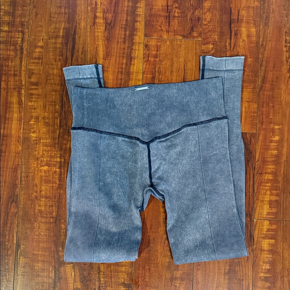 Lazuli Label Acid Wash Denim Blue Seamless Leggings